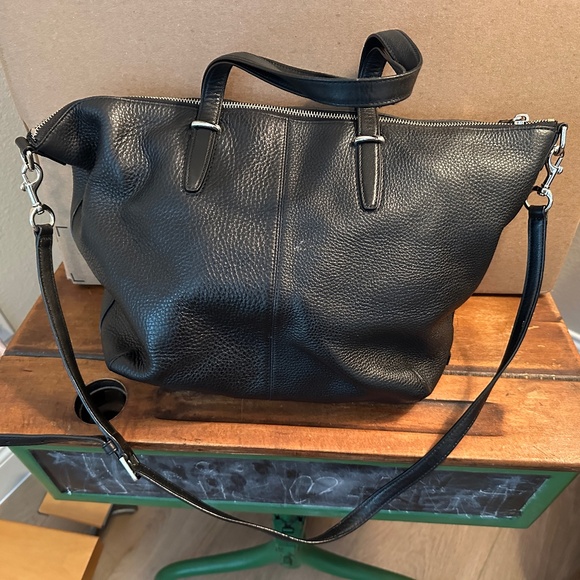 Coach Black Pebbled Leather Tote - Picture 1 of 3